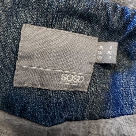 ASOS NEW Two Tone Denim OVERSIZED Parka Jacket US 4 - Picture 4 of 5